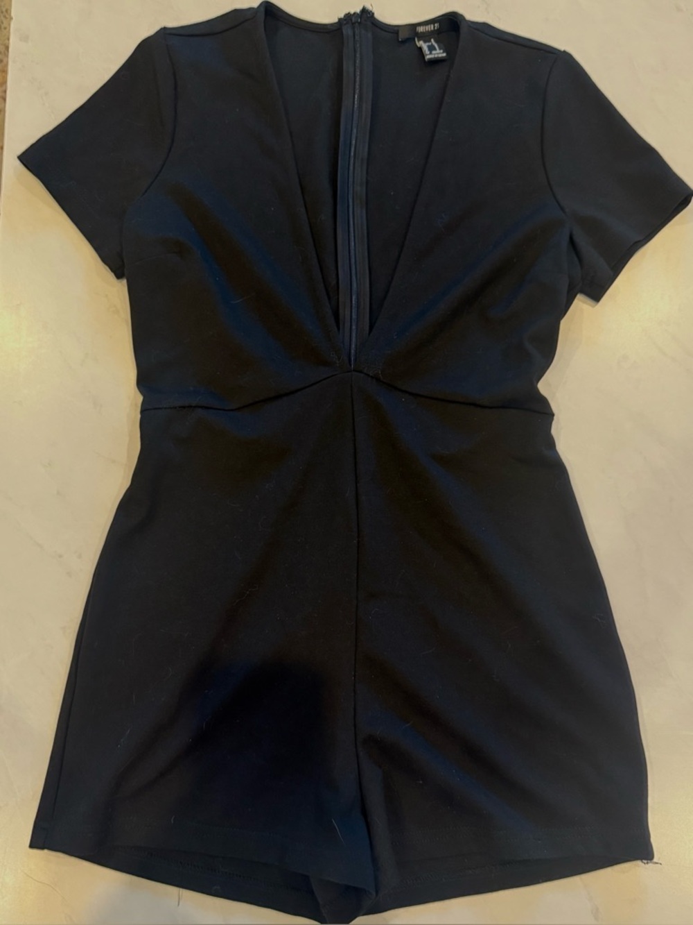 Forever 21 Black Short-Sleeve Romper